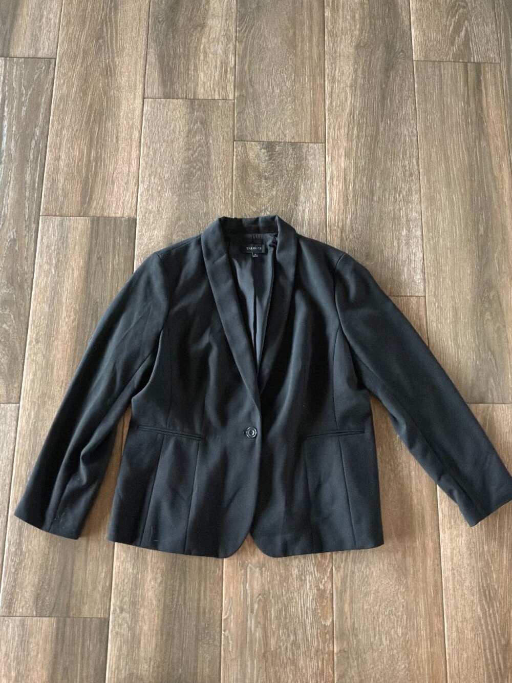 Talbots lines black single button business workwear blazer size 16